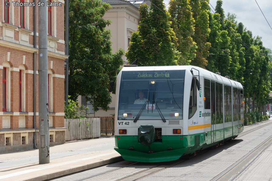 Duewag RegioSprinter i gadetrafik i Zwickau, Tyskland